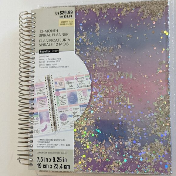 Recollections Other - NWT 12 Mo Vertical 2019 Planner 'Own Kind of Beautiful' Outdated Recollections